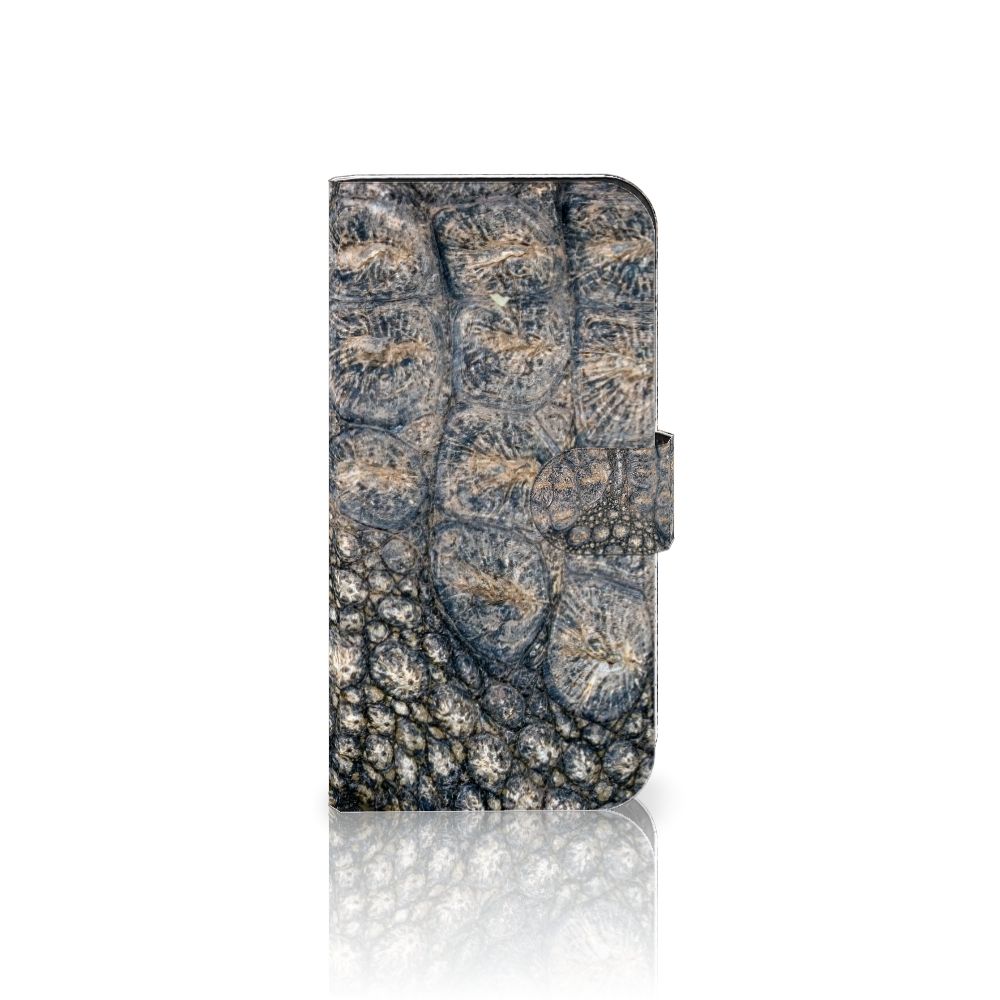 iPhone 15 Pro Telefoonhoesje met Pasjes Krokodillenprint met stoere krokodillenprint design 🐊.