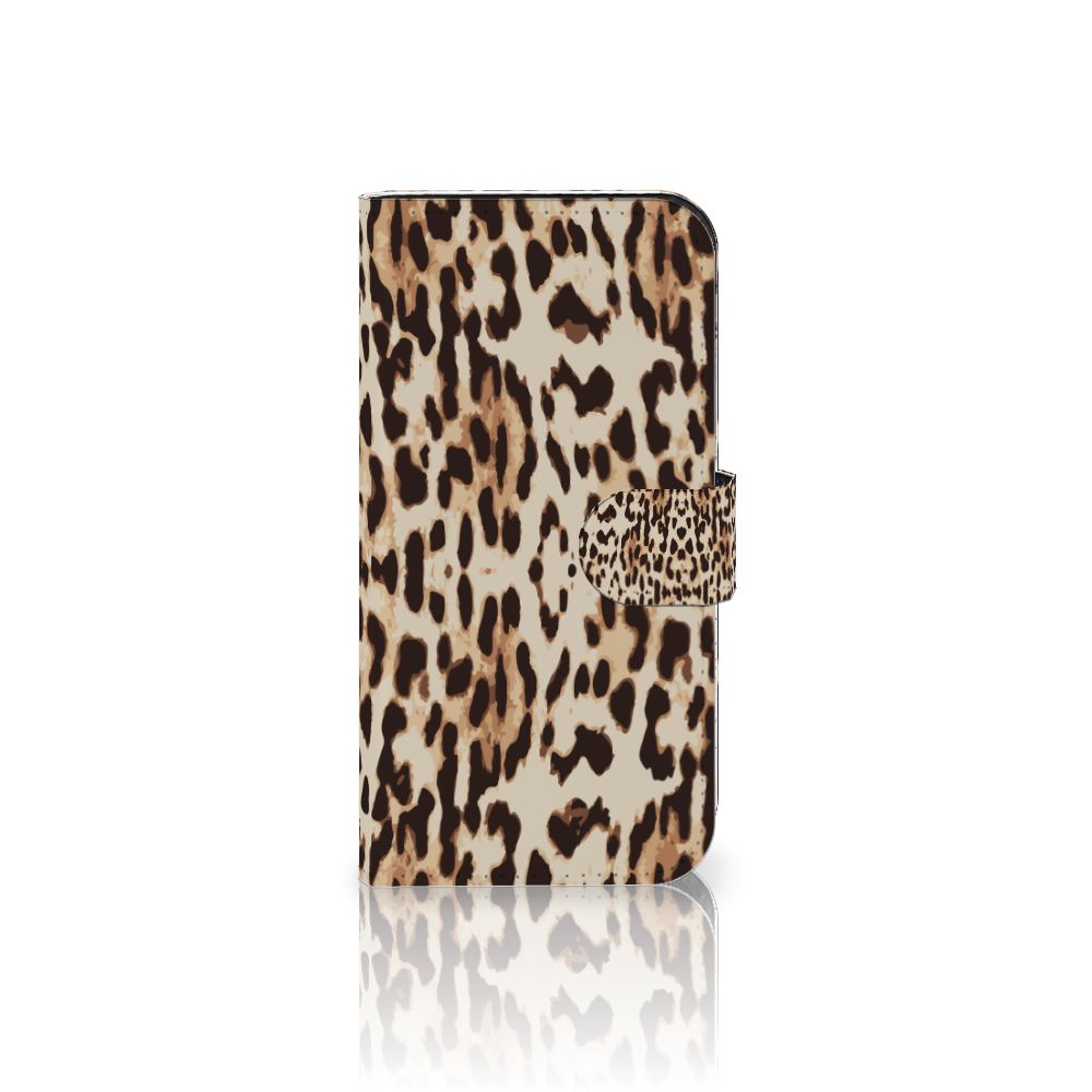 iPhone 15 Pro Telefoonhoesje met Pasjes Leopard met panterprint design