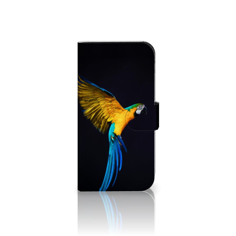 iPhone 15 Pro Telefoonhoesje met Pasjes Papegaai boekhoes papegaai zijaanzicht