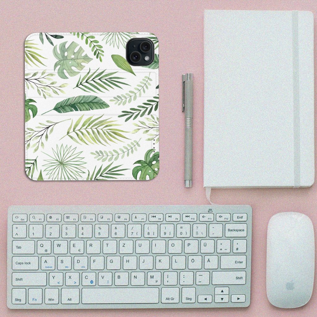 iPhone 15 Smart Cover Leaves design Leaves bovenaanzicht