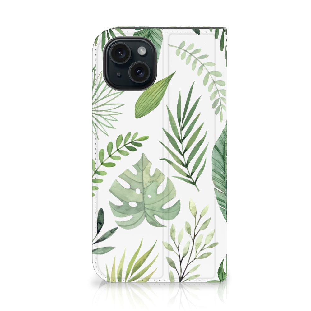iPhone 15 Smart Cover Leaves design bladeren vooraanzicht