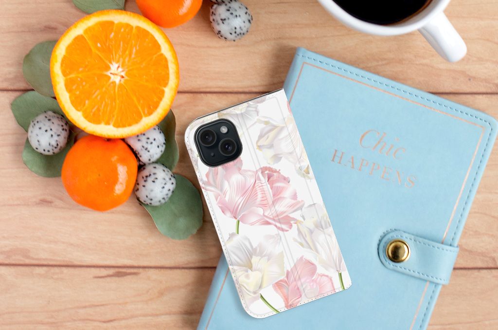 iPhone 15 Smart Cover Lovely Flowers bloemen bovenaanzicht