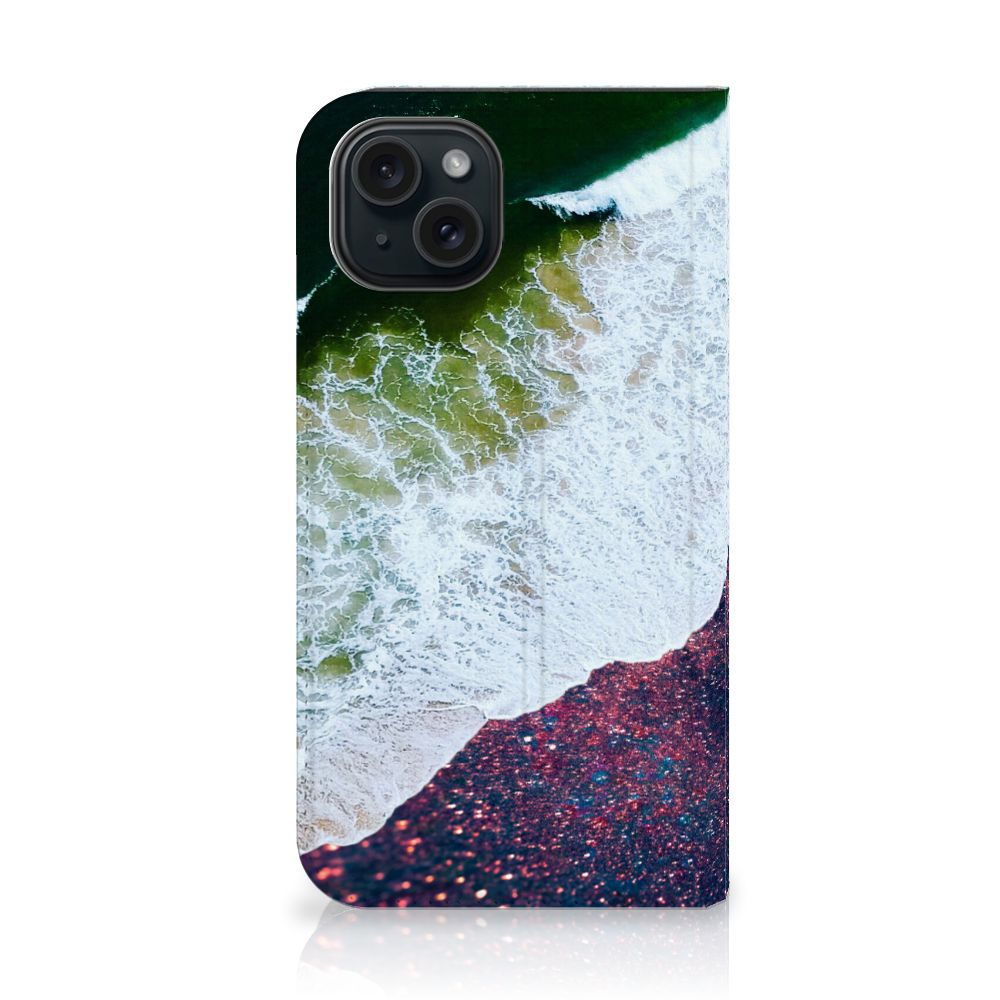 iPhone 15 Stand Case Sea in Space met een prachtig ontwerp van zee en strand 🌊