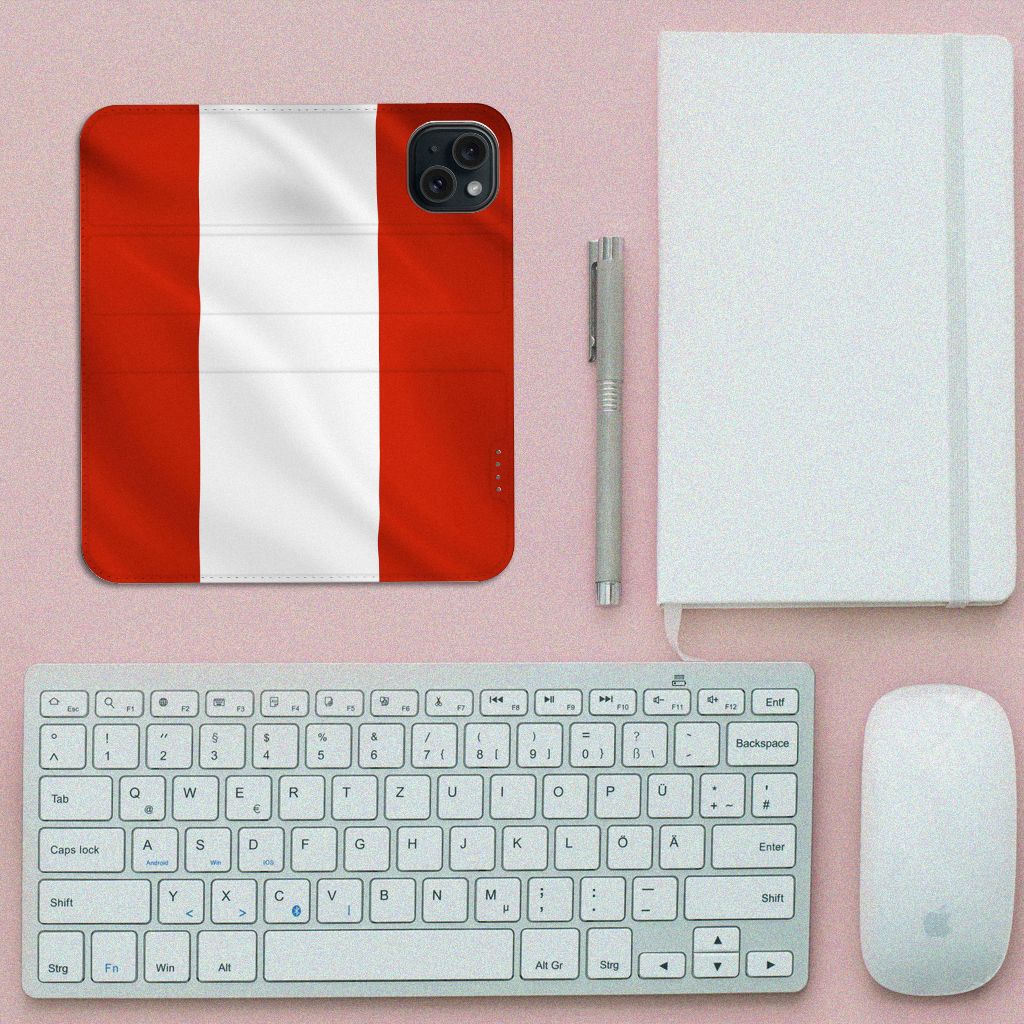 iPhone 15 Standcase Oostenrijk met Oostenrijkse vlag, perfect voor nationale trots