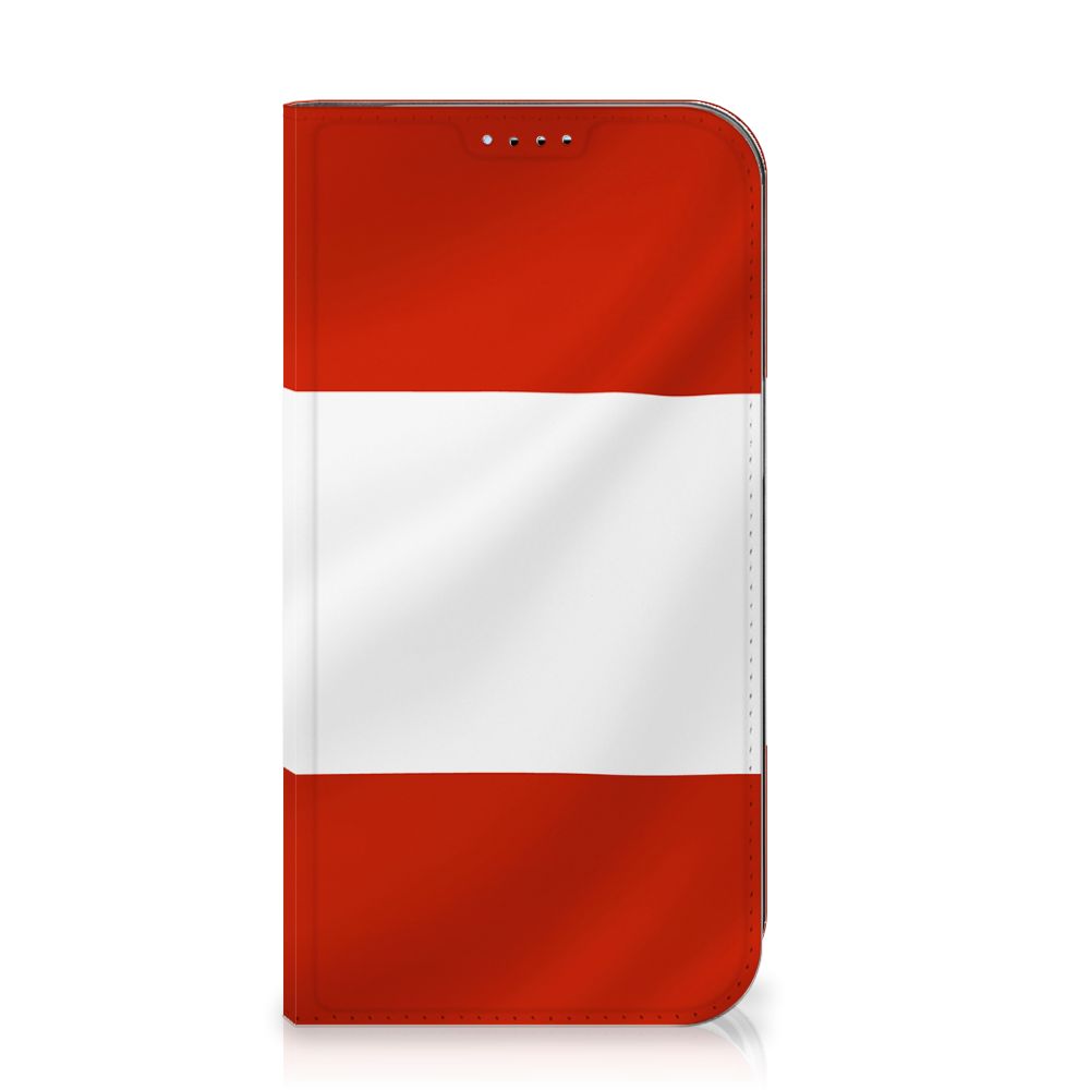iPhone 15 Standcase Oostenrijk met de vlag van Oostenrijk in rood en wit 🇦🇹.