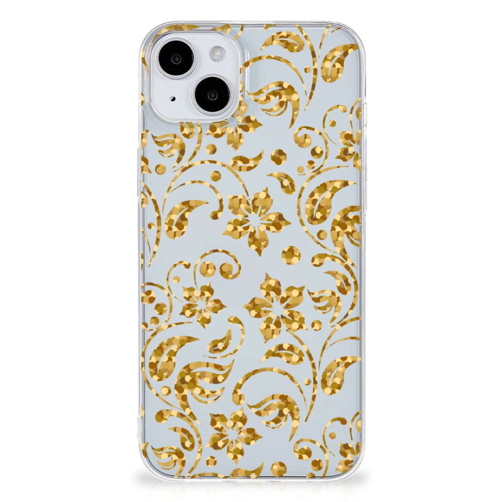 iPhone 15 TPU Case Gouden Bloemen B2C Telecom