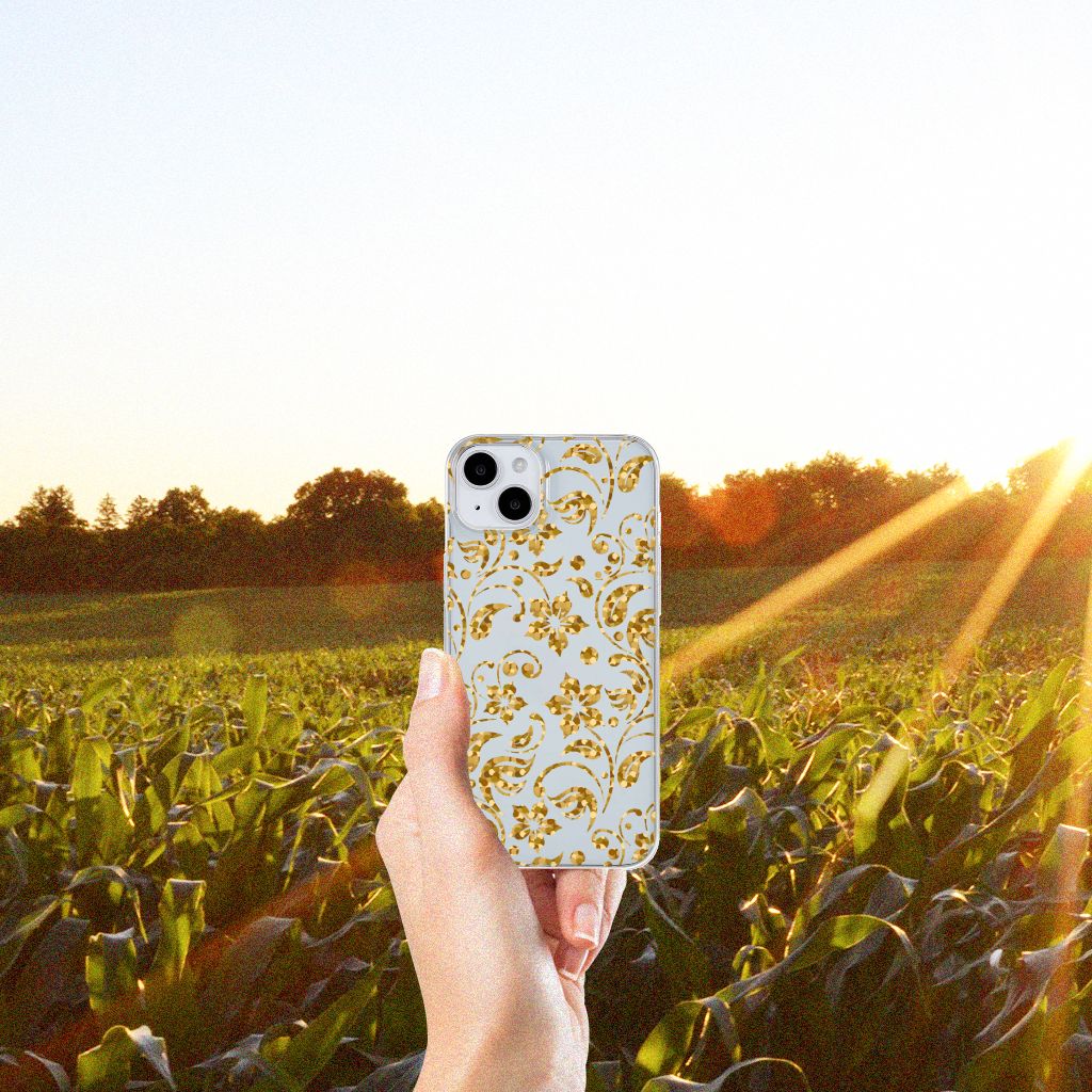 iPhone 15 TPU Case Gouden Bloemen B2C Telecom