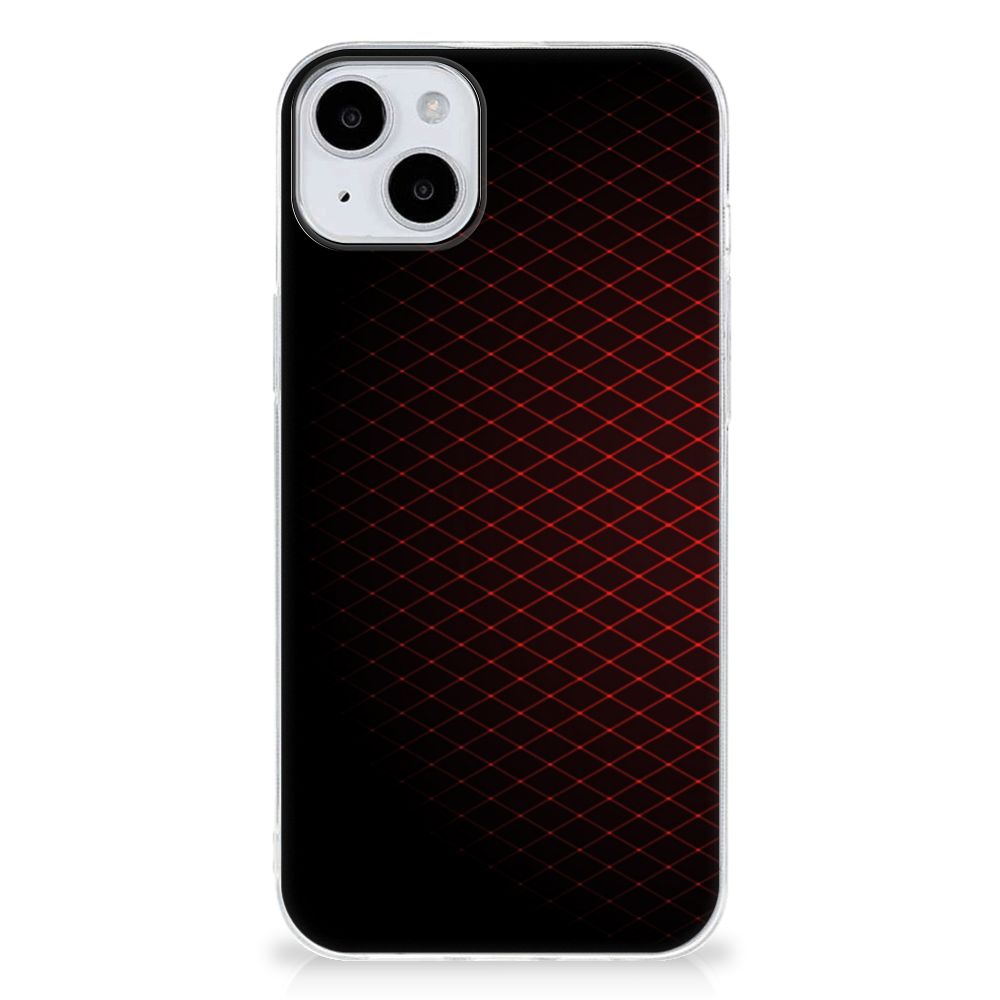 iPhone 15 TPU bumper Geruit Rood zwart rood ruitjes design achteraanzicht