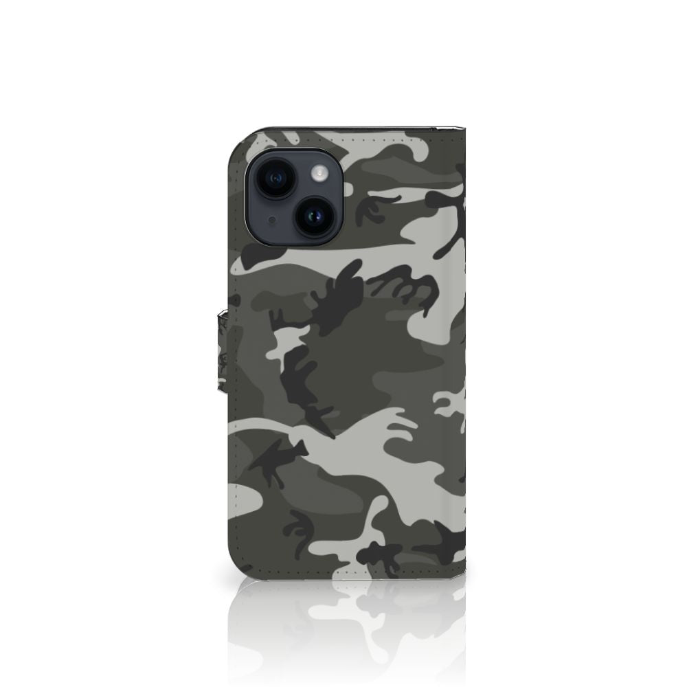 iPhone 15 Telefoon Hoesje Army Light met camouflageprint voor een stoere uitstraling.