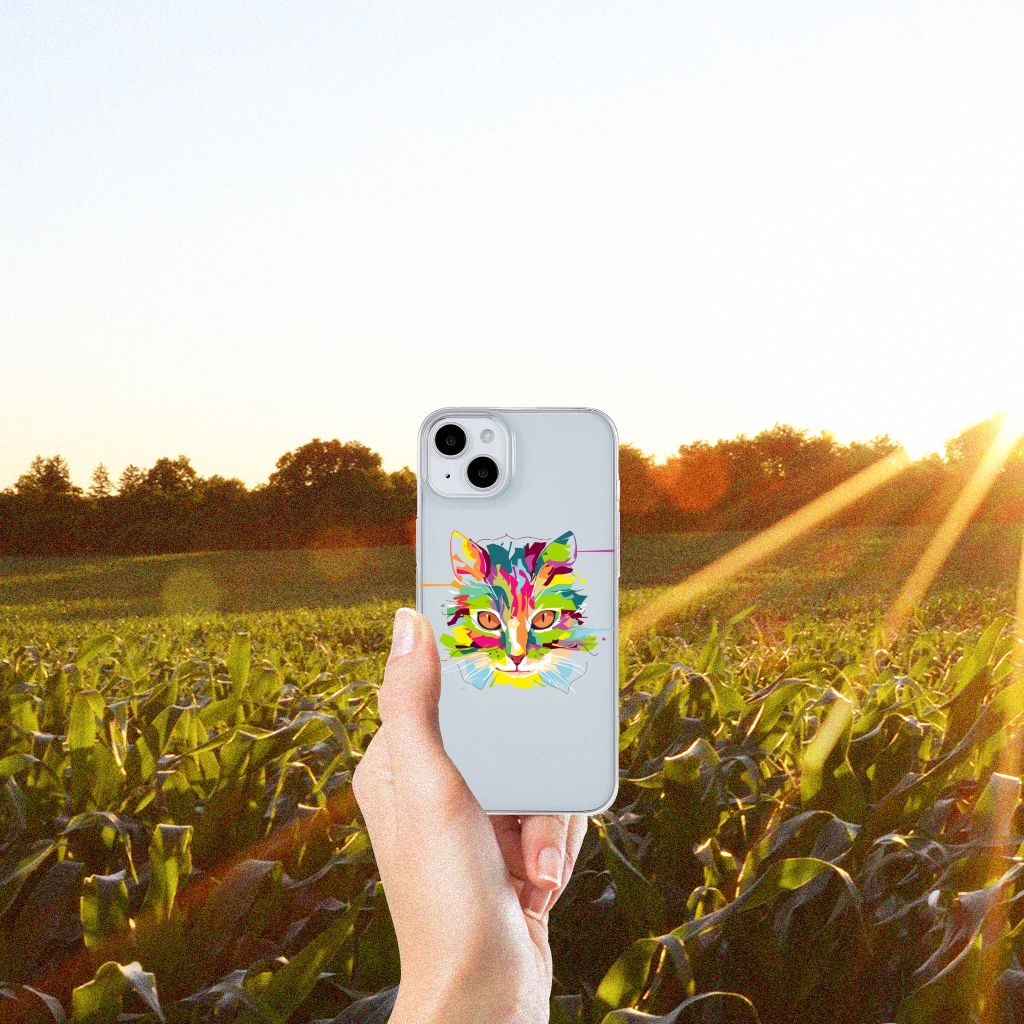 iPhone 15 Telefoonhoesje met Naam Cat Color B2C Telecom