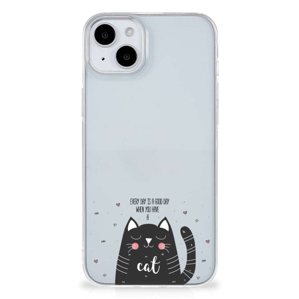 iPhone 15 Telefoonhoesje met Naam Cat Good Day B2C Telecom