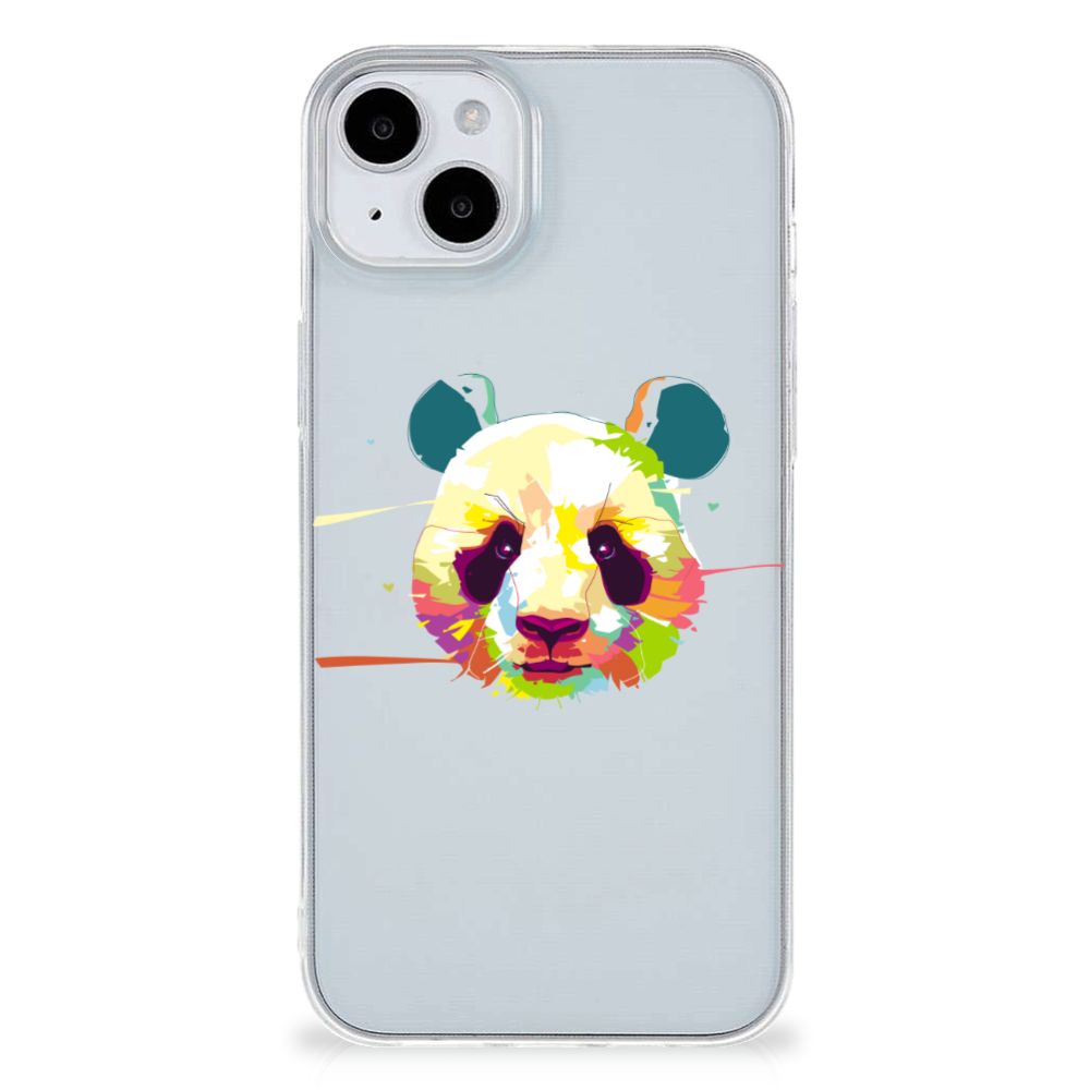 iPhone 15 Telefoonhoesje met Naam Panda Color panda design voorkant
