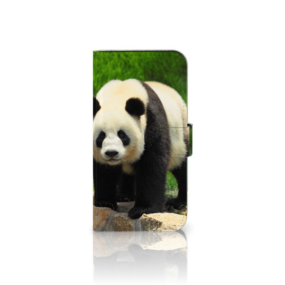 iPhone 15 Telefoonhoesje met Pasjes Panda telefoonhoesje panda design vooraanzicht