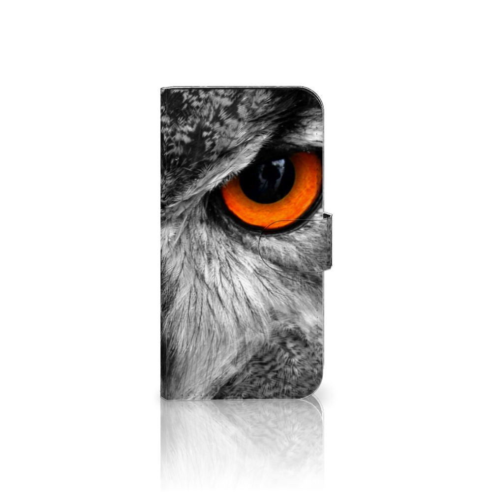 iPhone 15 Telefoonhoesje met Pasjes Uil ontwerp uil aanzicht