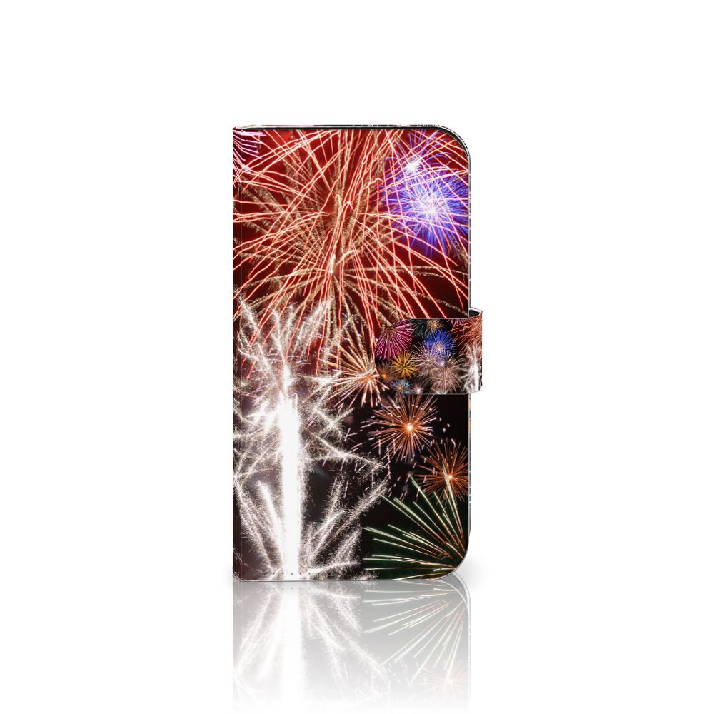iPhone 15 Wallet Case met Pasjes Vuurwerk met kleurrijke siervuurwerkprint🎆.