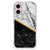 iPhone 16 Anti-Shock Hoesje Marmer Wit Zwart achterkant