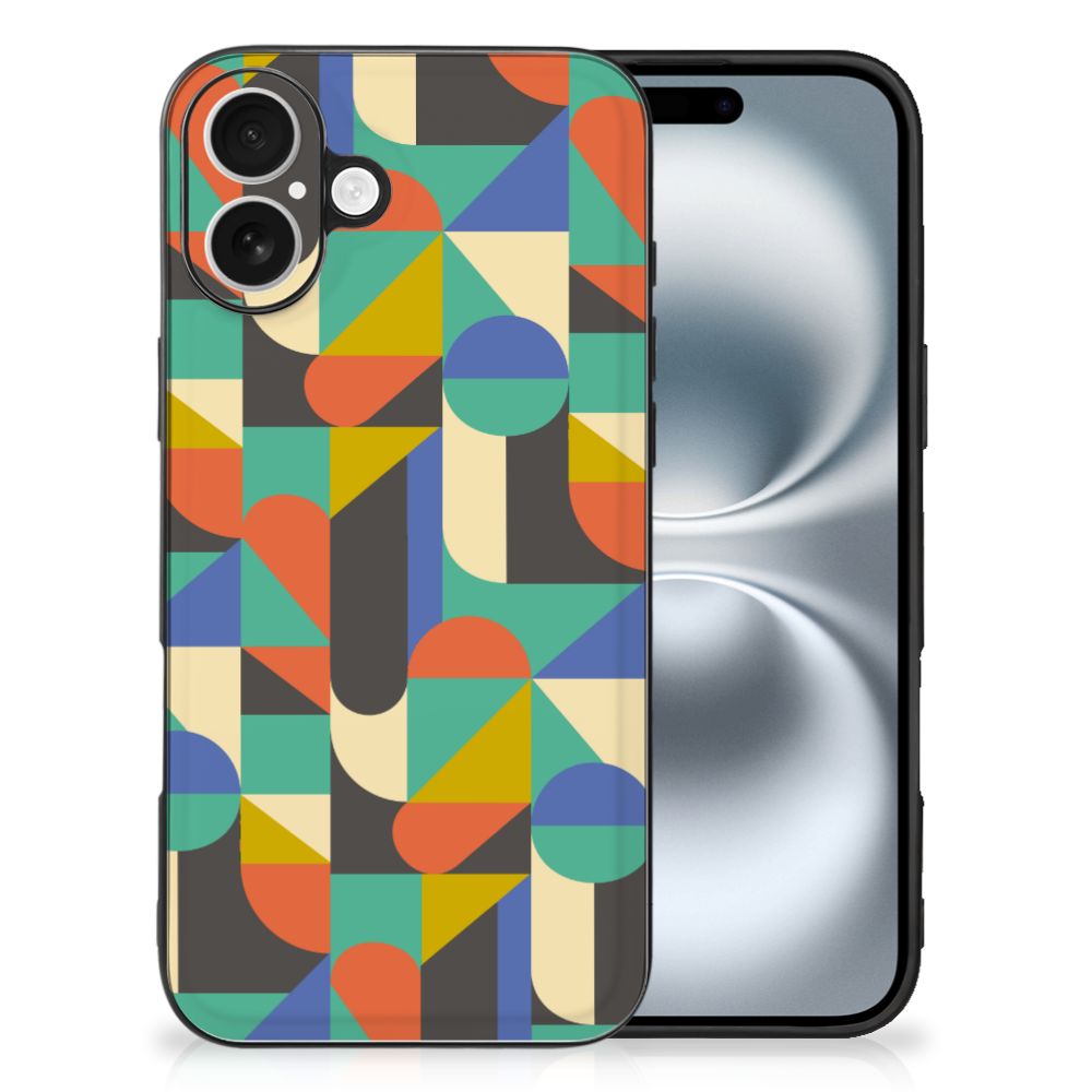 Apple iPhone 16 Back Case Funky Retro funky retro design achterkant