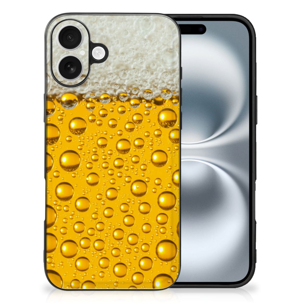 Apple iPhone 16 Back Cover Hoesje Bier design bierprint aanzicht