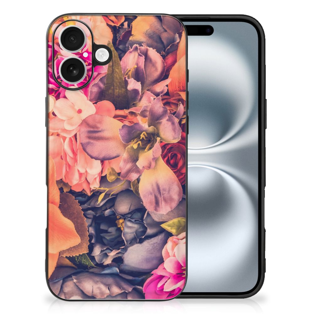 Apple iPhone 16 Bloemen Hoesje Bosje Bloemen bloemen design achterzijde