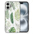 Apple iPhone 16 Bloemen Hoesje Leaves achterzijde bladeren design groene tinten