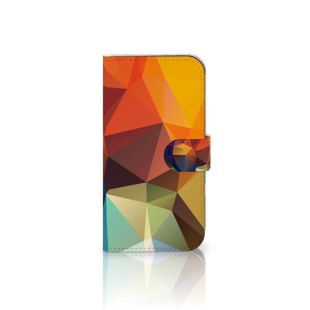 Apple iPhone 16 Book Case Polygon Color design geometrisch patroon aanzicht