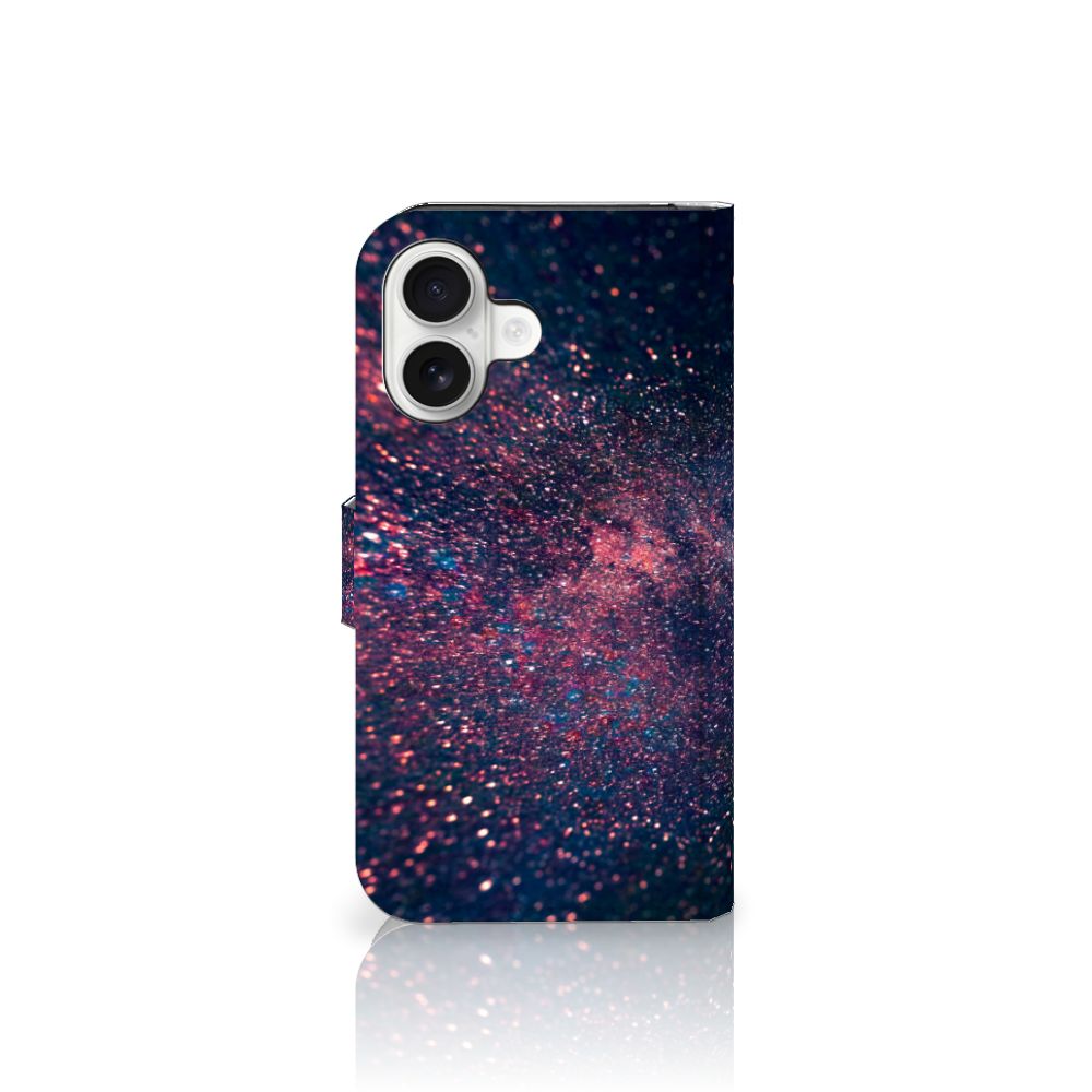 iPhone 16 Book Case Stars boekhoes sterren design achteraanzicht