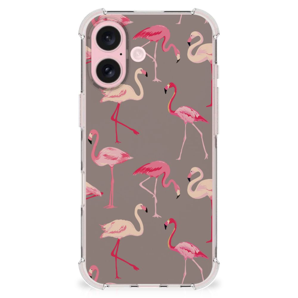 iPhone 16 Case Anti-shock Flamingo flamingo design achterkant