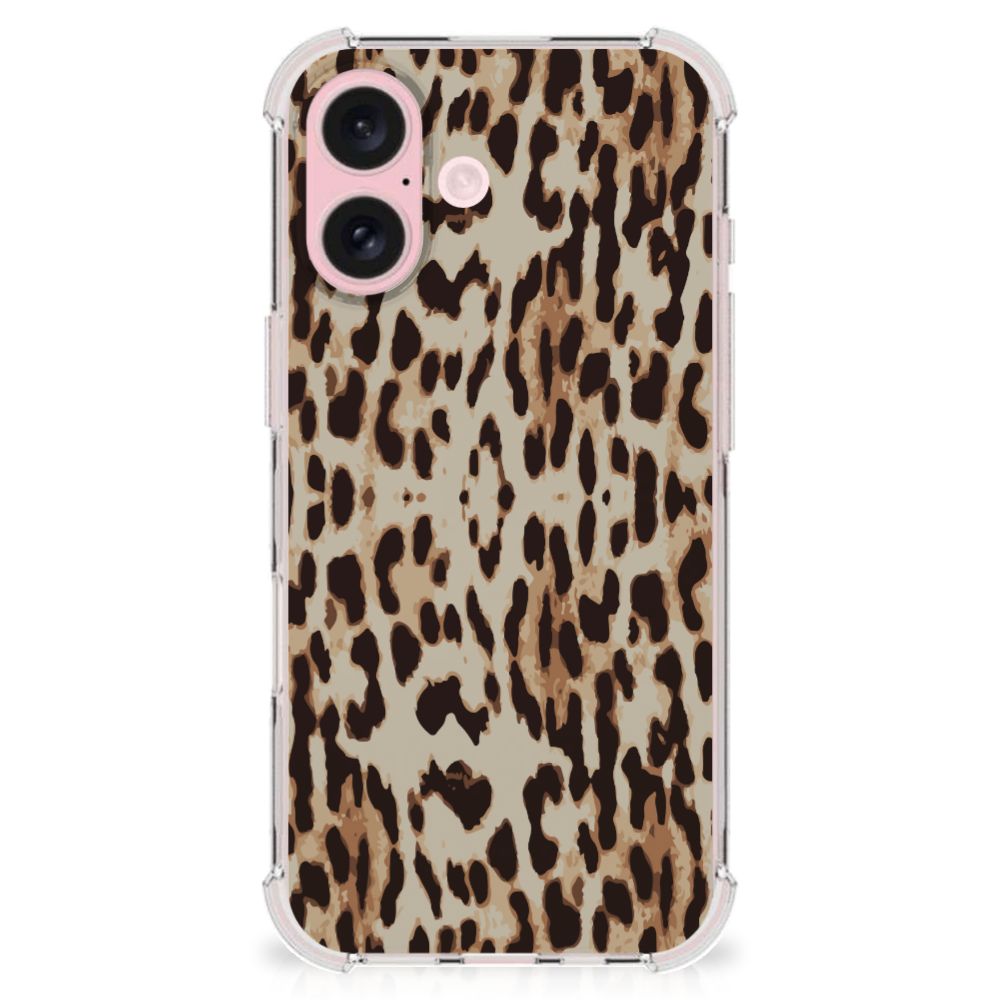iPhone 16 Case Anti-shock Leopard achterkant