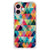 iPhone 16 Doorzichtige Silicone Hoesje Geruit kleurrijk design achteraanzicht