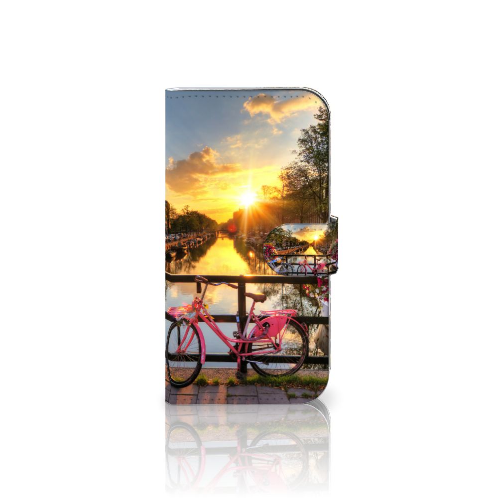 Apple iPhone 16 Flip Cover Amsterdamse Grachten fiets uitzicht