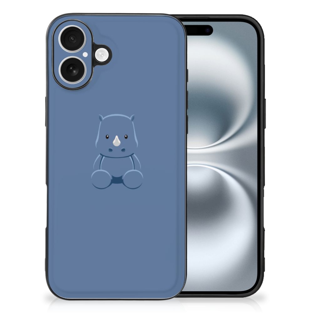 Apple iPhone 16 hoesje Baby Rhino baby rhino illustraties achterzijde