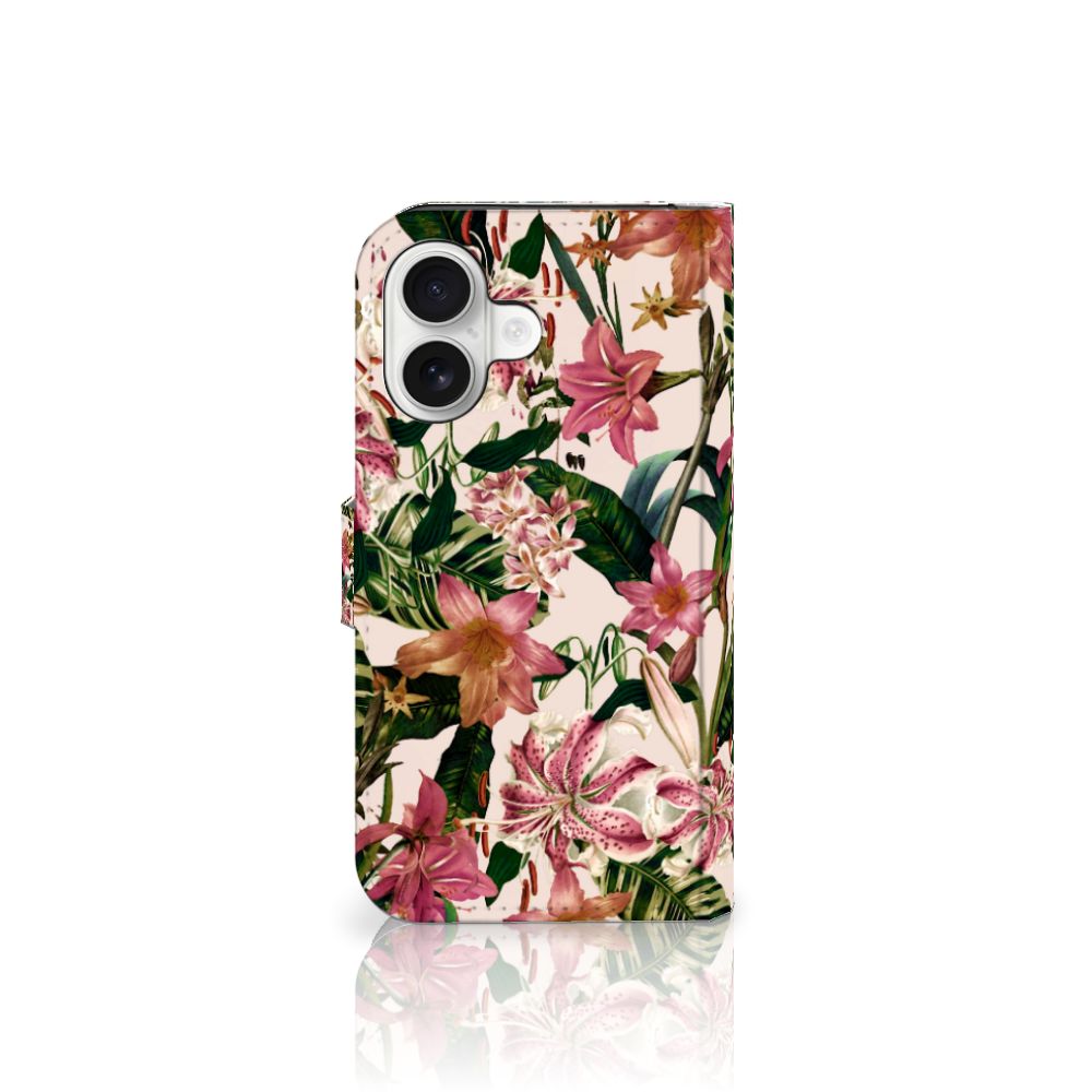 iPhone 16 Hoesje Flowers hoesje bloemen tropisch voorkant