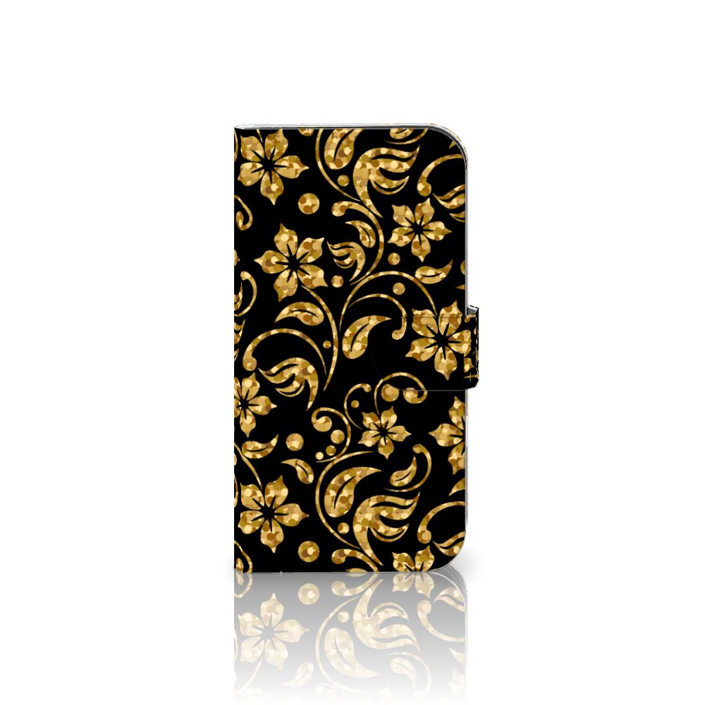 iPhone 16 Hoesje Gouden Bloemen telefoonhoesje gouden bloemen zijaanzicht