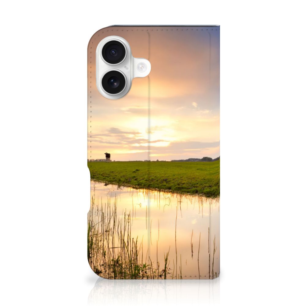 iPhone 16 Hoesje maken Koe hoesje koe ondergang zon natuur