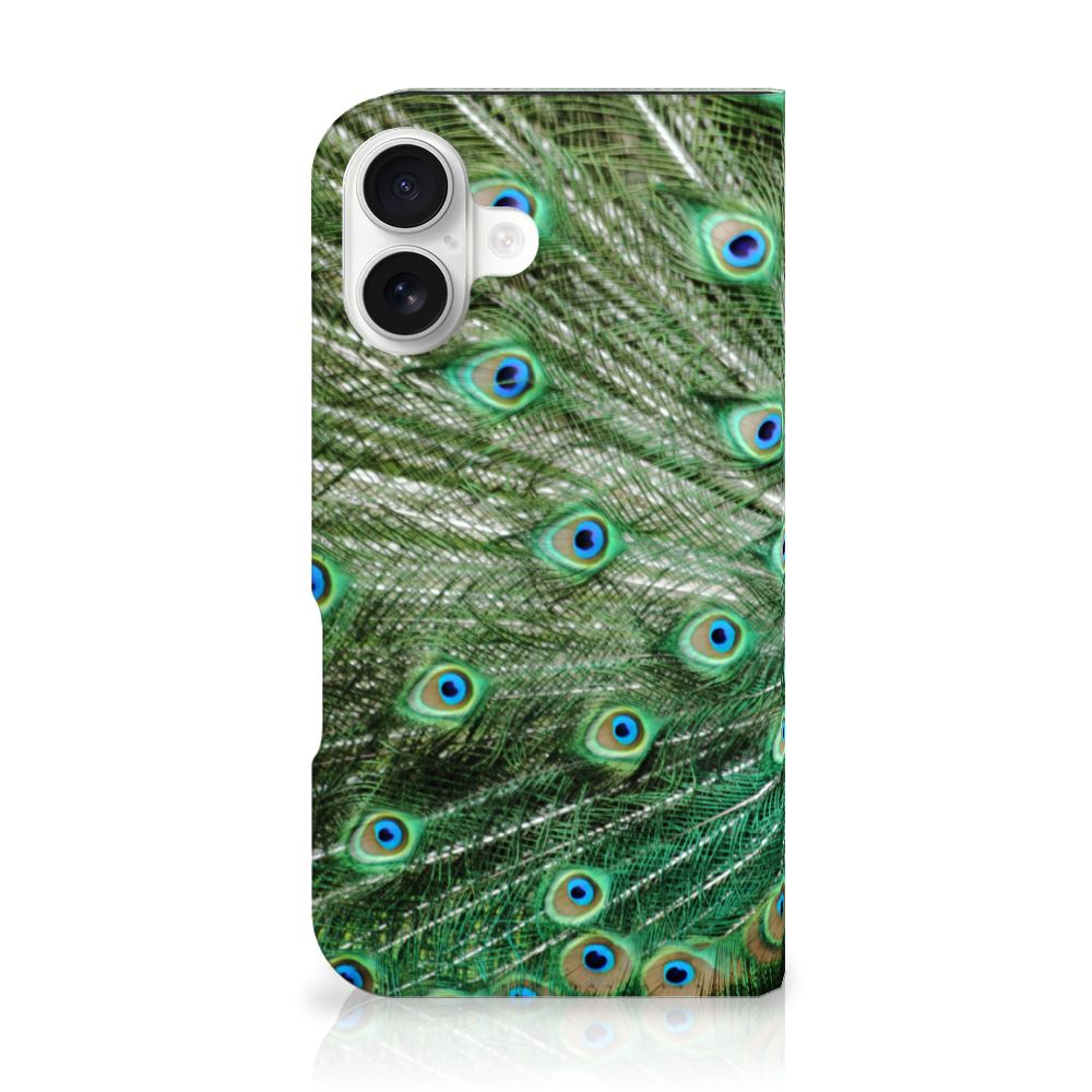 iPhone 16 Hoesje maken Pauw hoesje pauwenveren design achterkant