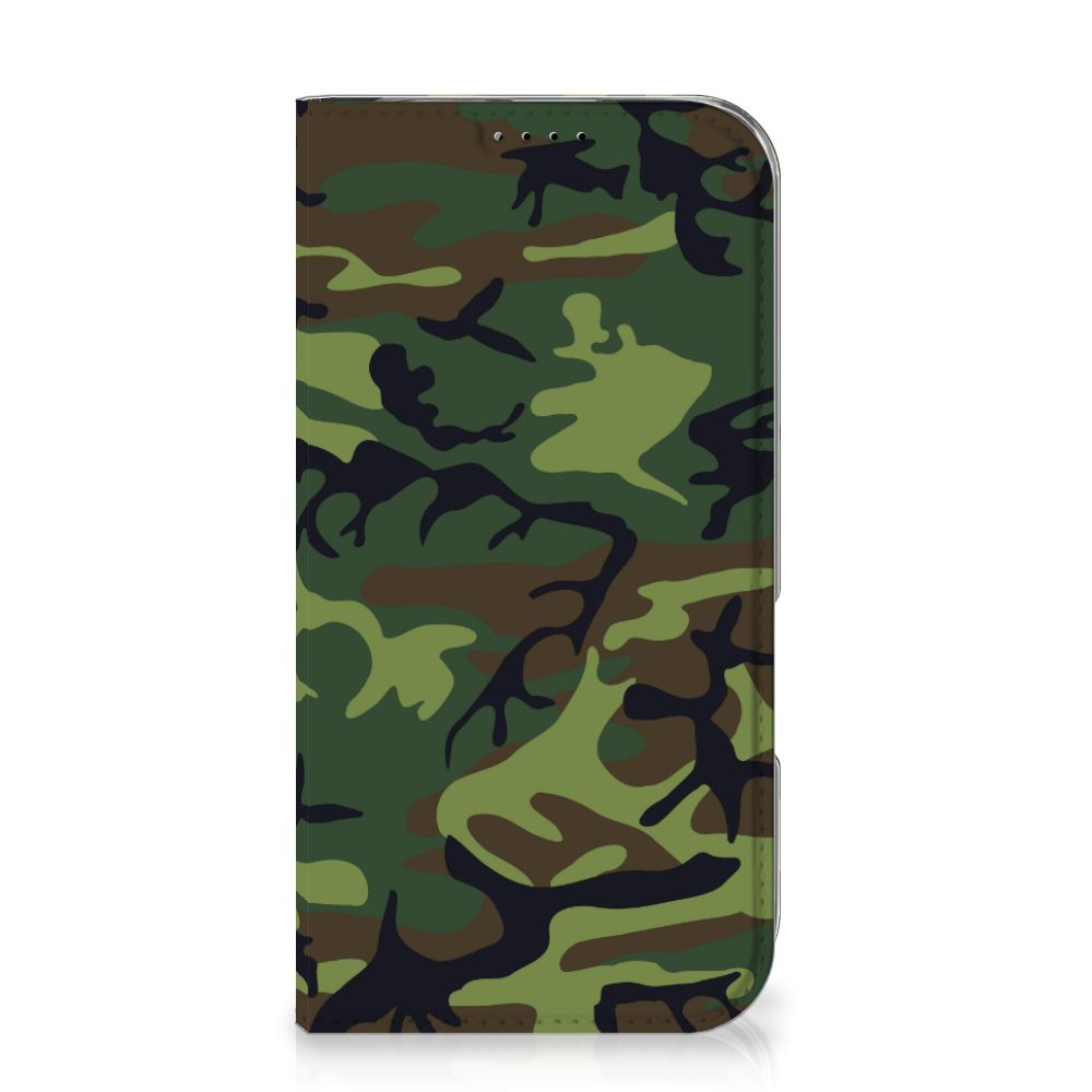 iPhone 16 Hoesje met Magneet Army Dark camouflage voorkant