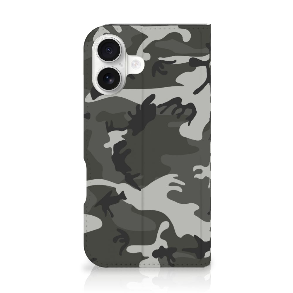 iPhone 16 Hoesje met Magneet Army Light camouflage hoesje voorkant