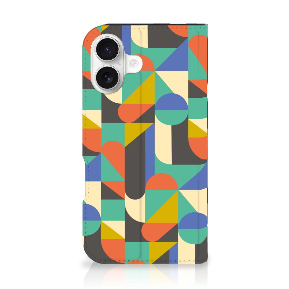iPhone 16 Hoesje met Magneet Funky Retro design funky retro aanzicht