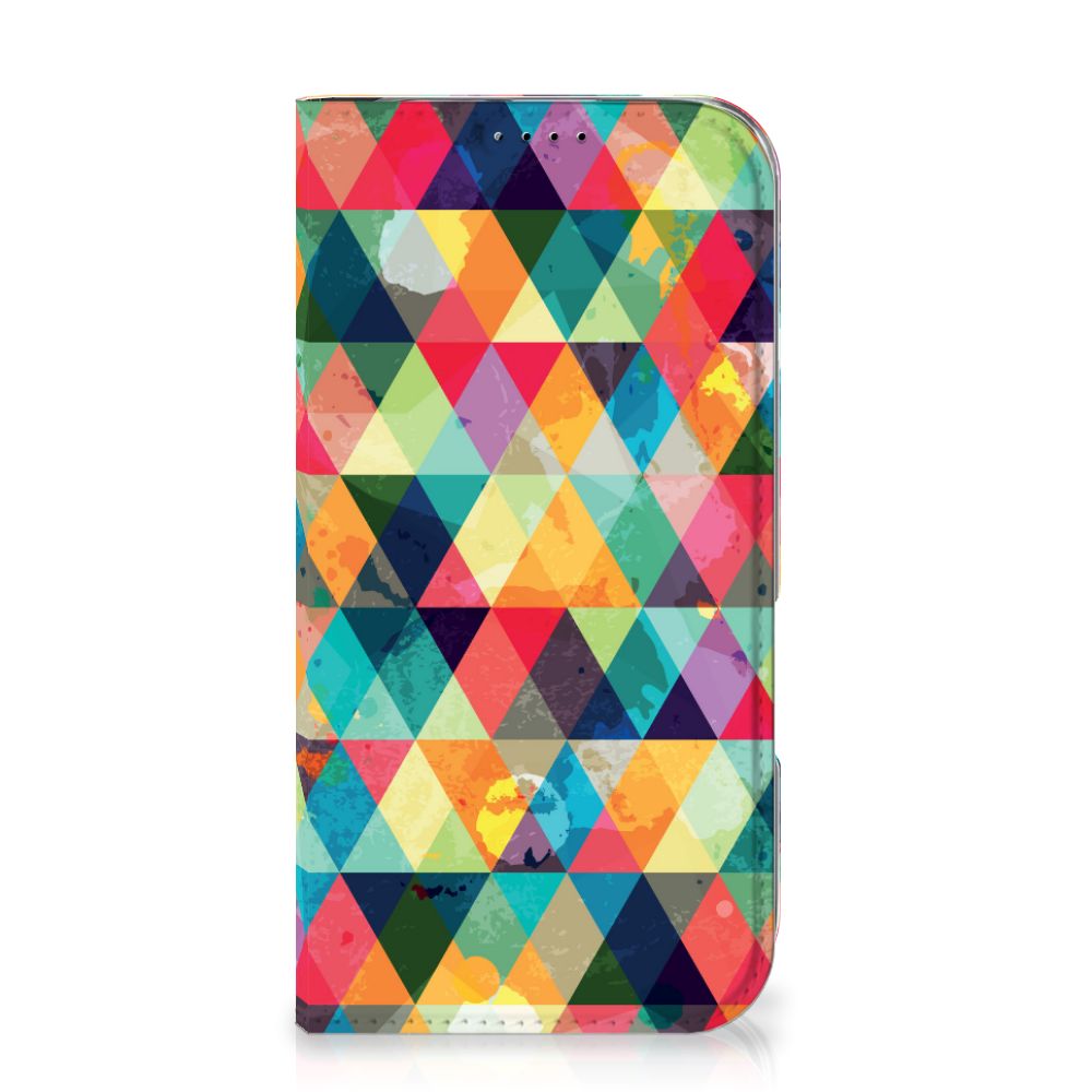iPhone 16 Hoesje met Magneet Geruit design geruit aanzicht