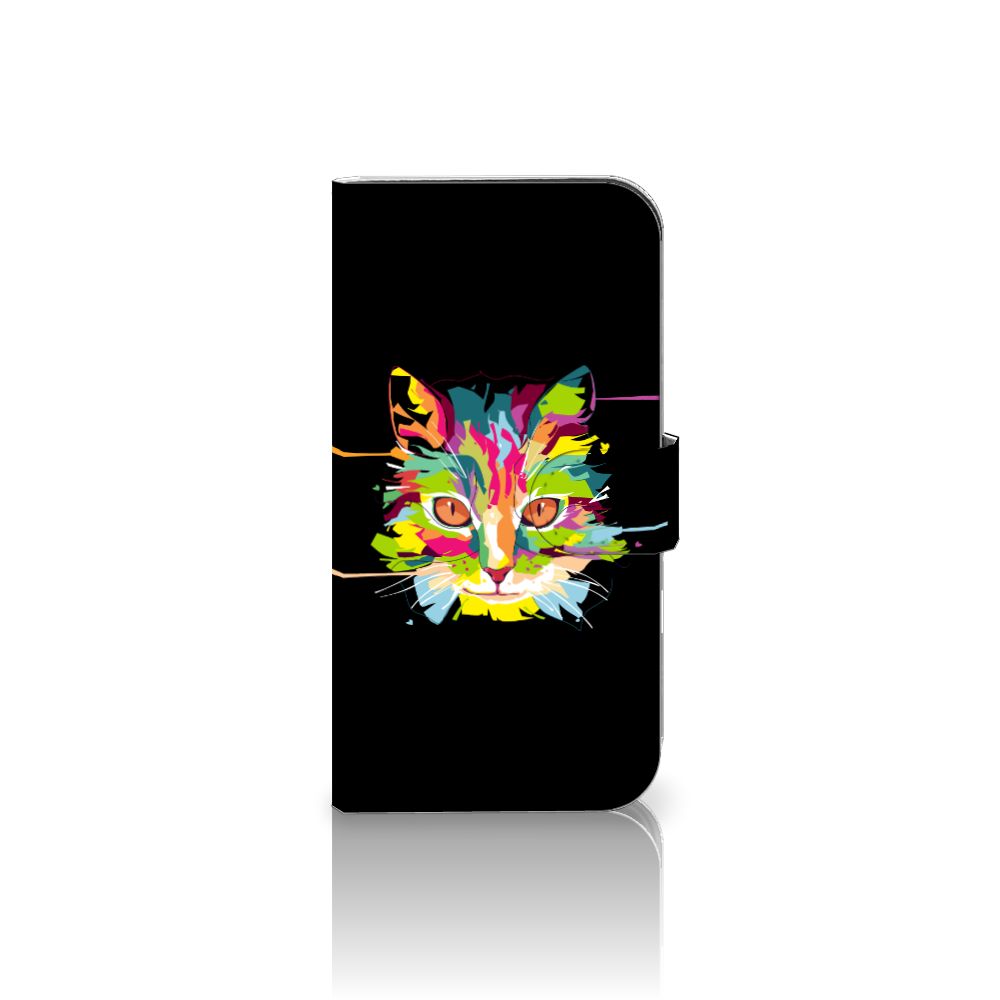 iPhone 16 Leuk Hoesje Cat Color katten afbeelding zwart vooraanzicht