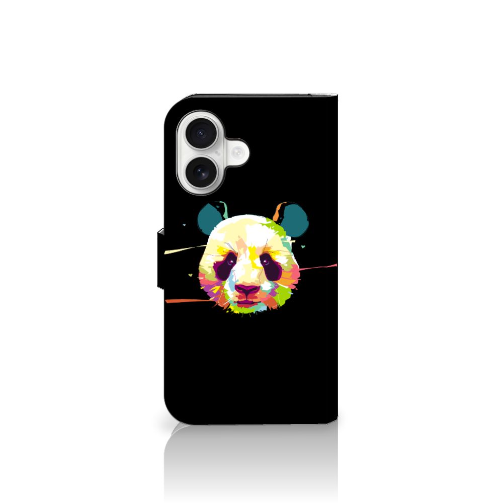 iPhone 16 Leuk Hoesje Panda Color panda kleur ontwerp voorkant
