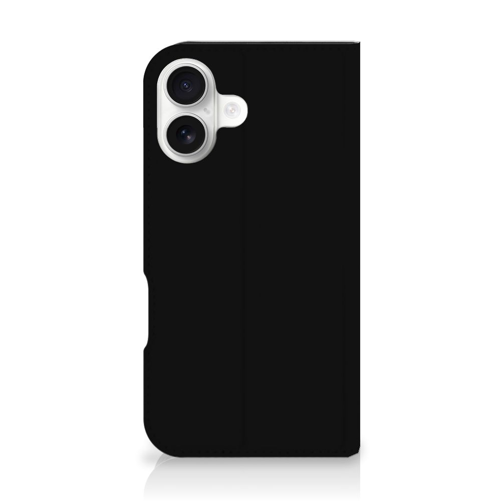 iPhone 16 Magnet Case Boho Text zwart achteraanzicht