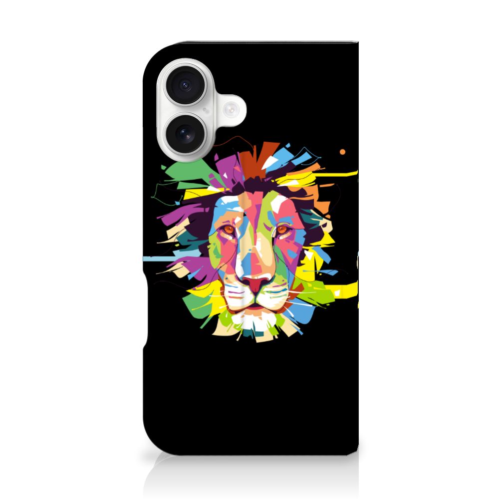iPhone 16 Magnet Case Lion Color kleurrijk ontwerp voorkant
