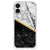 iPhone 16 Plus Anti-Shock Hoesje Marmer Wit Zwart - Origineel Cadeau Man Marble design achterkant