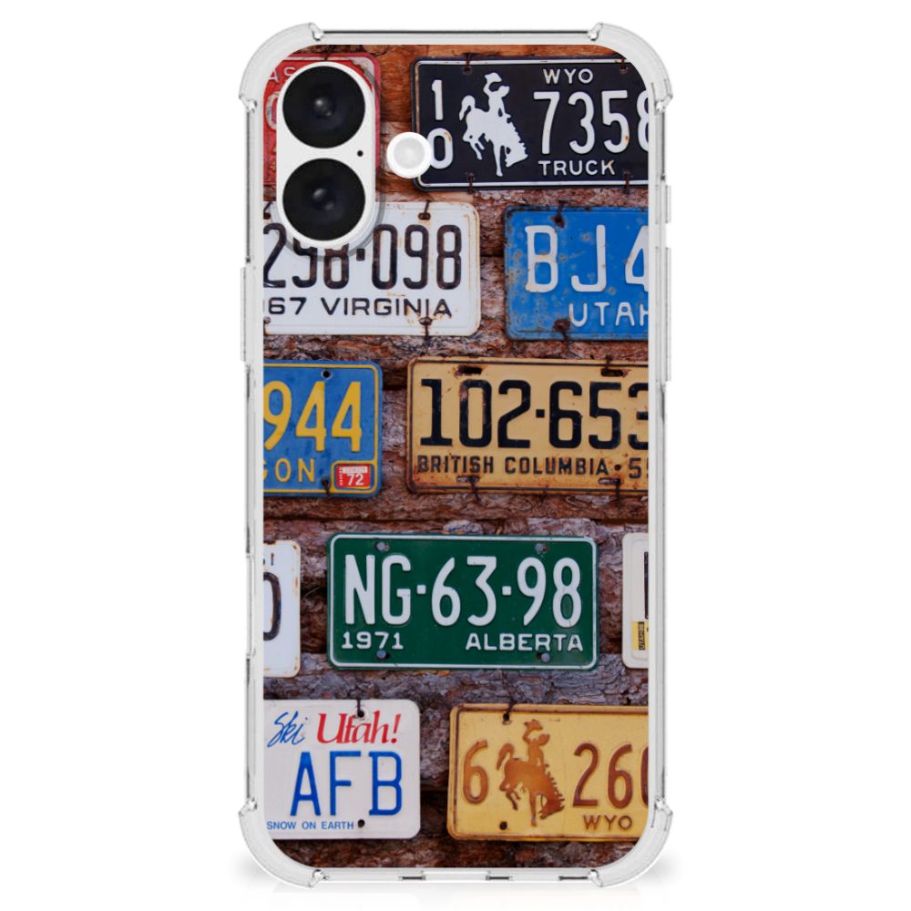 iPhone 16 Plus Anti-shock Hoesje met foto Kentekenplaten design kentekenplaten aanzicht