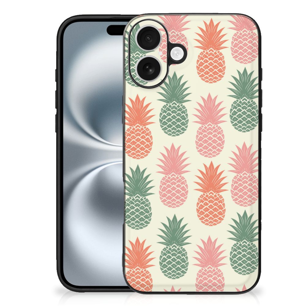 Apple iPhone 16 Plus Back Cover Hoesje Ananas ananas design achterzijde