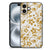 Apple iPhone 16 Plus Bloemen Hoesje Gouden Bloemen bloemen planten back cover design met zwarte randen