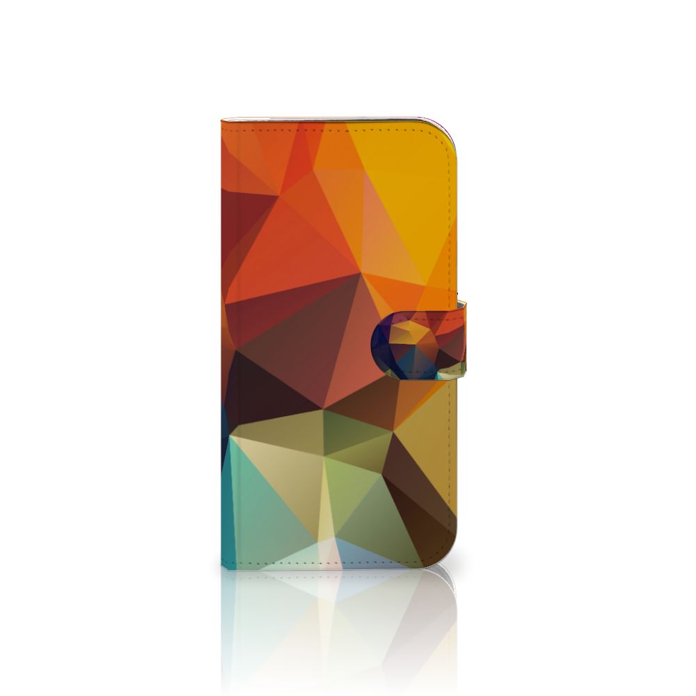 iPhone 16 Plus Book Case Polygon Color hoesje geometrisch design kleurrijk aanzicht