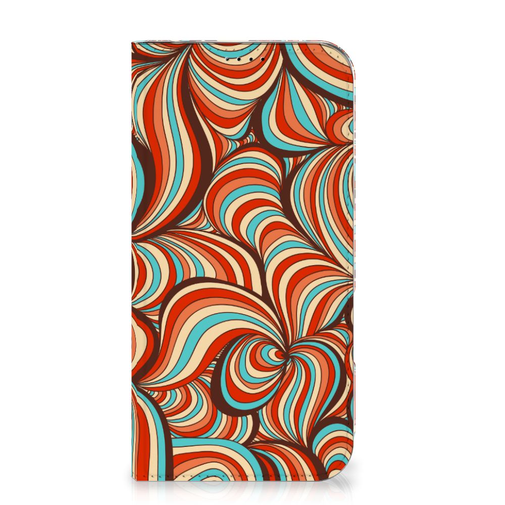 iPhone 16 Plus Bookcase Retro design retro case aanzicht