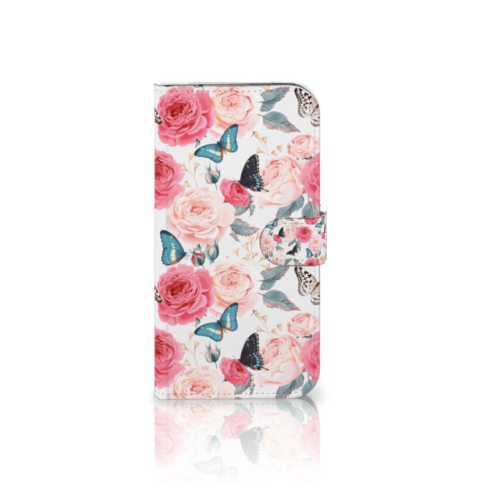 Apple iPhone 16 Plus Hoesje Butterfly Roses voorkant